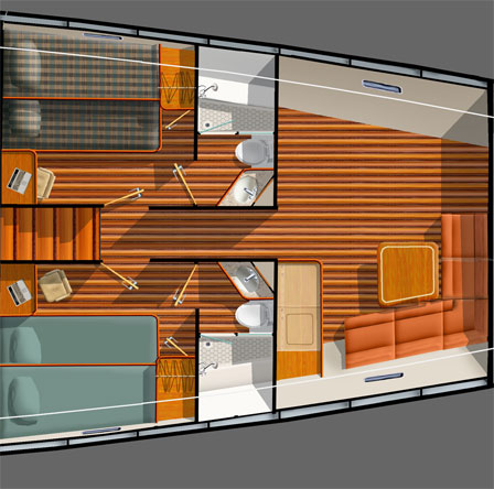 FPB 115 fwd cabins